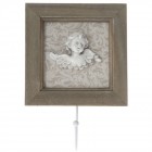 Дървена закачалка ангел, 14х20 см