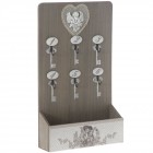 Дървена закалка за ключове с място за писма, ангели, 20х30 см