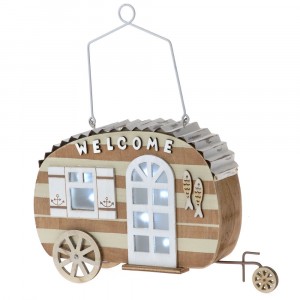 Дървен светещ кемпер, 23х7х15 см