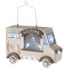 Дървено светещо камионче, 21х8х13 см