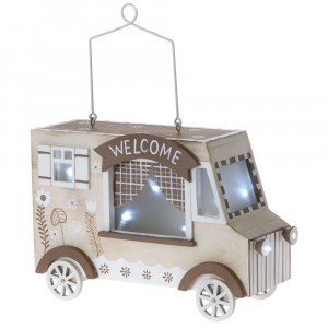 Дървено светещо камионче, 26х10х17 см