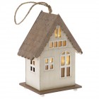 Дървена светеща къща, 10х5х22 см