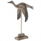 Дървена патица в полет на постамент, 27х11х28 см