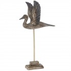 Дървена патица в полет на постамент, 22х14х38см