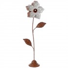 Дървена светеща маргаритка, бяла, 11х7х38 см