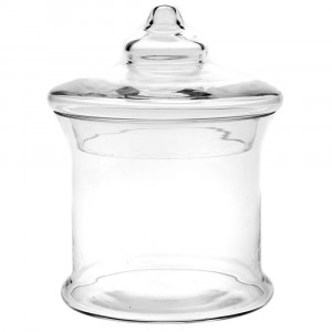 Буркан с капак, изчистено стъкло, ф13х19 см
