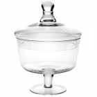 Буркан с капак на стойка, изчистено стъкло, ф17х23 см