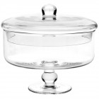 Буркан с капак на стойка, изчистено стъкло, ф20х20 см