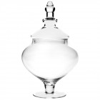 Буркан с капак, изчистено стъкло, ф18х26 см