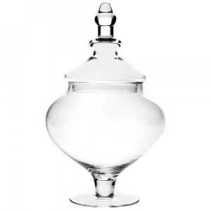 Буркан с капак, изчистено стъкло, ф18х26 см