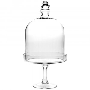 Поднос на столче с капак, изчистено стъкло, ф20х39 см