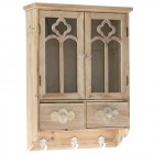 Дървено шкафче със закачалки, 49х17х67