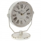Настолен часовник метал, ретро, бял, 19х12х24 см