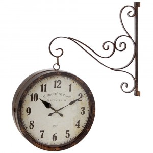 Часовник метал, двустранен, ANTIQUE DE PARIS, 72х66 см