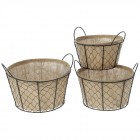 Метални кошници с плат/зебло/, к-т 3 бр