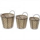 Метални кофи с плат/зебло/, к-т 3 бр