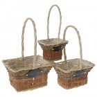 Плетени кошници комплект 3 бр, WELCOME, натурал