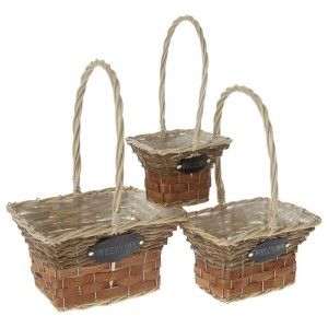 Плетени кошници комплект 3 бр, WELCOME, натурал
