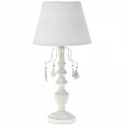 Бяла настолна лампа, 25х50 см