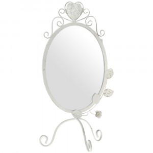 Бяло огледало с метална рамка, 23х48