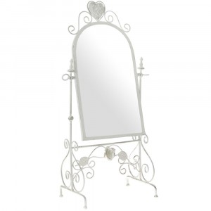 Бяло огледало с метална рамка, 31х60