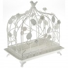 Декоративна метална клетка за птици - бяла, 28х18х31