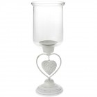 Свещник - метал и стъкло, Ф17х41см