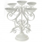 Метален свещник - бял, 332х32х33