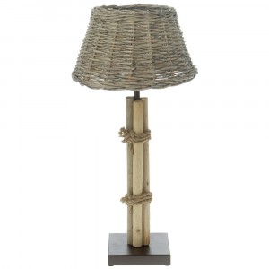 Дървена лампа с плетен лампион, 30х61