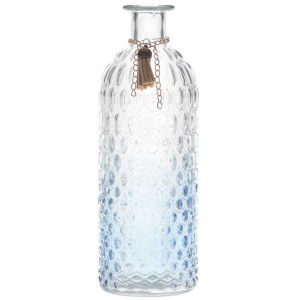 Бутилка двуцветна, синьо и бяло, ф7х20 см