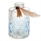 Стъклена бутилка двуцветна, синьо и бяло, ф6х14 см