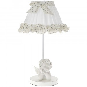 Настолна лампа с текстилен абажур, 23х40 см