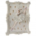 Картина 3D балерина, полирезин, ретро, бяло претрито, 53х75 см