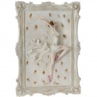 Картина 3D балерина, полирезин, ретро, бяло претрито, 49х62 см