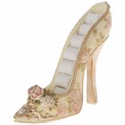 Стойка за бижута обувка, полирезин, розови рози, 15х5х12 см