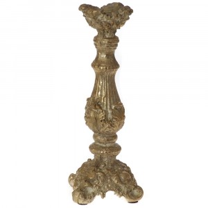 Свещник ретро, полирезин, злато, ф16х46 см