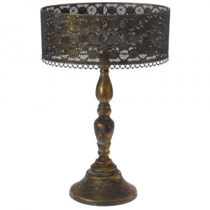 Метален свещник ANTIQUE, злато, 39х28х59см