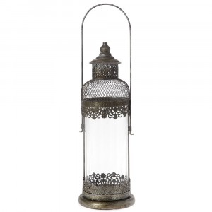 Метален фенер, ANTIQUE, мед, ф16х56 см