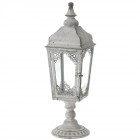 Метален светилник на стойка, бял, 17х17х54 см