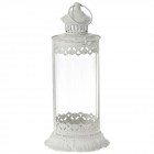 Метален фенер, бял, ф18х38 см