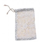 Торбичка флорален мотив с връзки 13х20 см