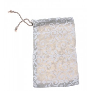 Торбичка флорален мотив с връзки 13х20 см