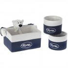 Комлект кошове с плюшено мече, сини