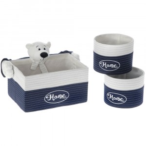 Комлект кошове с плюшено мече, сини