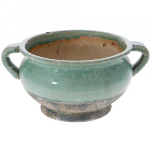 Керамична ваза - плитка, Ф21х13 см