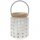 Светилник плетка, керамика, бял, ф 15х20 см