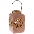 Светилник, кермика, розово-златно, 14х14х21 см