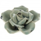 Керамична роза, зелена, ф 9х4 см