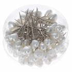 Перли за забождане, бели, 72 бр, 1х5.5 см