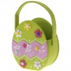 Кошница от филц, яйце, зелена, 18х18 см